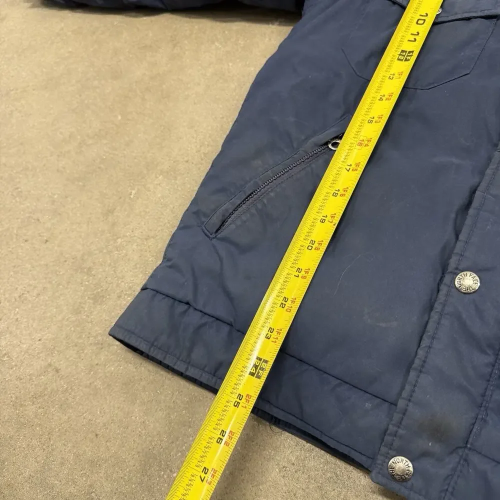 Vintage 70s The North Face TNF Goose Down Puffer Jacket Mens Sz Small Navy Blue